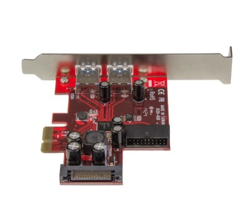 HUB Adapter USB / A / C Multi 4 Port PCI Express USB 3.0 Card - 2 External & 2 Internal - SATA Power - UASP Support - 2x Int Motherboard-Style Headers - Native OS Support in Windows 8 & 8.1 - Startech