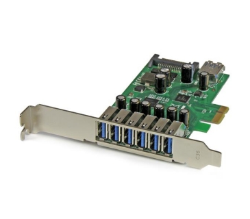 HUB Adapter USB / A / C Multi 7 Port PCI Express USB 3.0 Card - Standard & Low-Profile - SATA Power - UASP Support - 1 Internal & 6 External USB 3.0 Ports - Native OS Support in Windows 8 & 8.1 - Startech