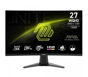 Moniteur Msi MAG 27CQ6F 27inch Rapid VA WQHD Curved 1500R 16:9 180Hz 300cd/m2 0.5ms 2xHDMI DP - Msi